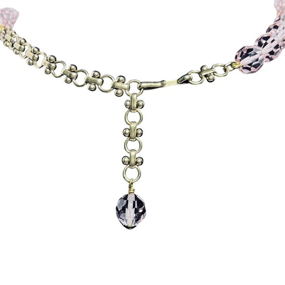 Heidi Daus Pretty Petals Pink Swarovski Crystal Rose And Beaded Necklace (6011) - Picture 6 of 11